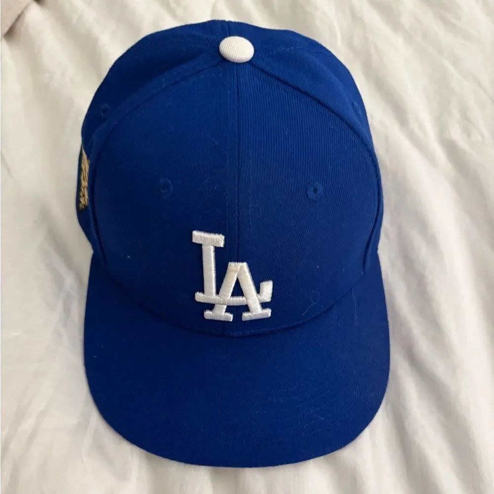 Classic Blue Baseball Cap with White Embroidery